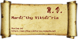 Maróthy Viktória névjegykártya